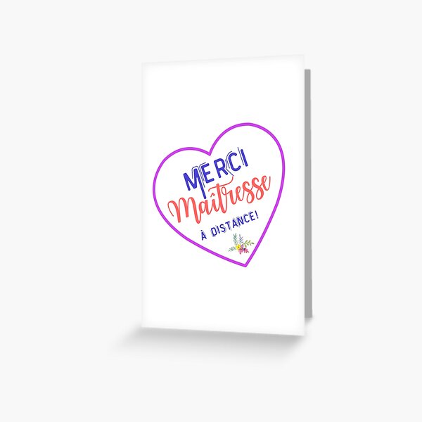 Cartes De Vœux Sur Le Theme Merci Ma C3 Aetresse Redbubble