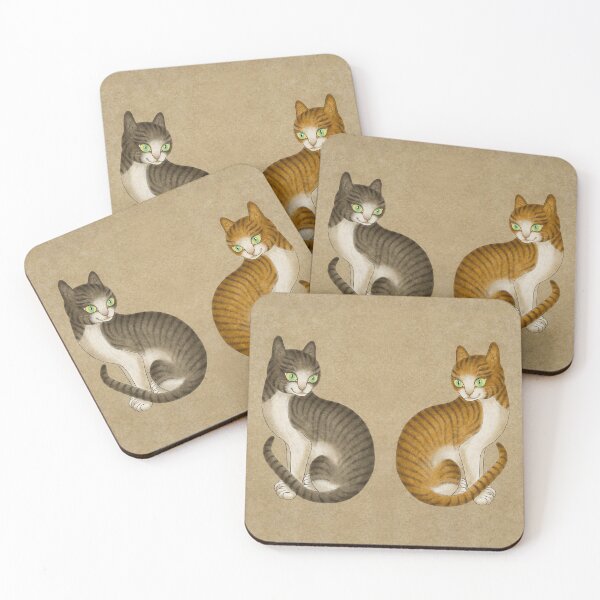 Item preview, Minhwa: A pair of cats type-A (Korean traditional/folk art) designed and sold by minsillust.