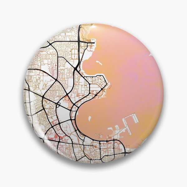 Item preview, Doha Qatar Street Map Art Watercolor Color designed and sold by IvonDesign.