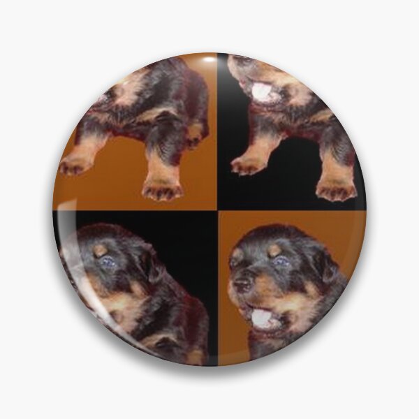 Item preview, Rottweiler Puppy Isolated On Black and Tan Tile Pattern designed and sold by taiche.