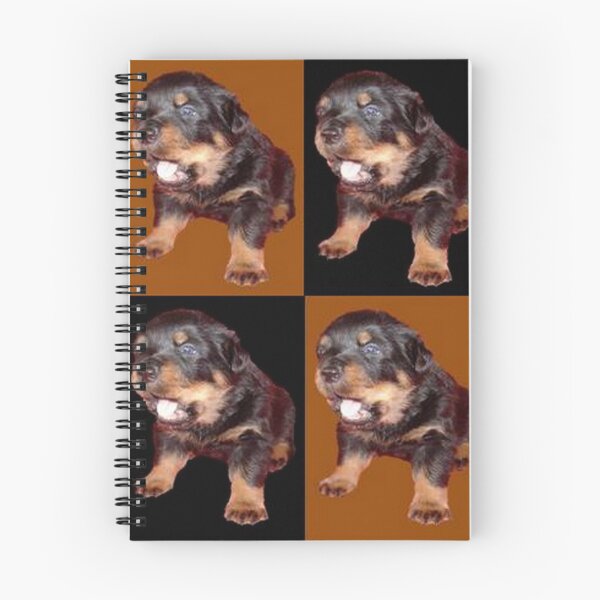 Item preview, Rottweiler Puppy Isolated On Black and Tan Tile Pattern designed and sold by taiche.