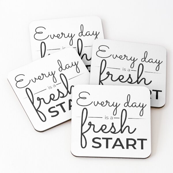 Item preview, Every day is a fresh start  | motivational, motivation | black and white designed and sold by Kinisis.