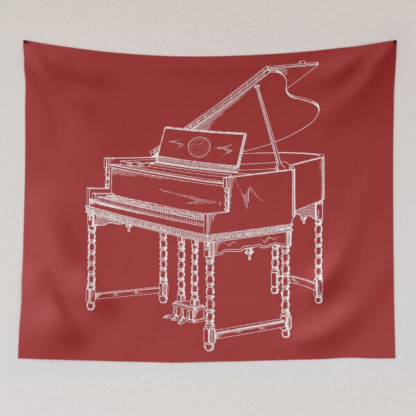 Item preview, Grand piano patent 1928 - white designed and sold by InkedArtPrints.