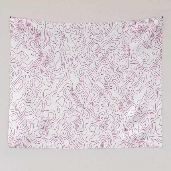 Item preview, Contour map white and pink designed and sold by Makestudio.
