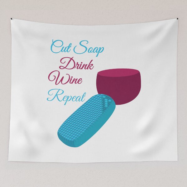 Item preview, Funny ASMR Cut Soap Drink Wine Repeat graphic designed and sold by jakehughes2015.