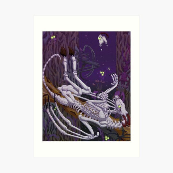 Dragon Skeleton Wall Art Redbubble - skeletal dragon head roblox