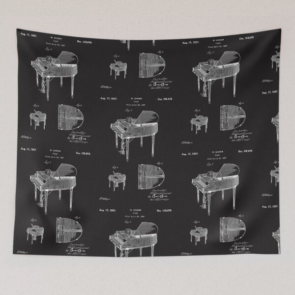 Item preview, Piano patent 1937 - white  designed and sold by InkedArtPrints.