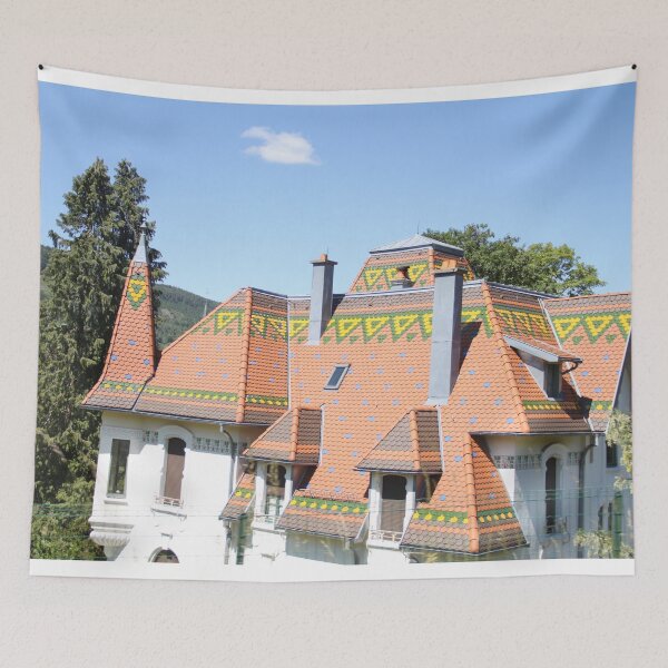Item preview, Colorful manor house roof designed and sold by EstelleRossetti.