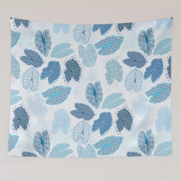 Item preview, Elephant Ears Lacey Leaves in Blissful Blues designed and sold by Odsy.