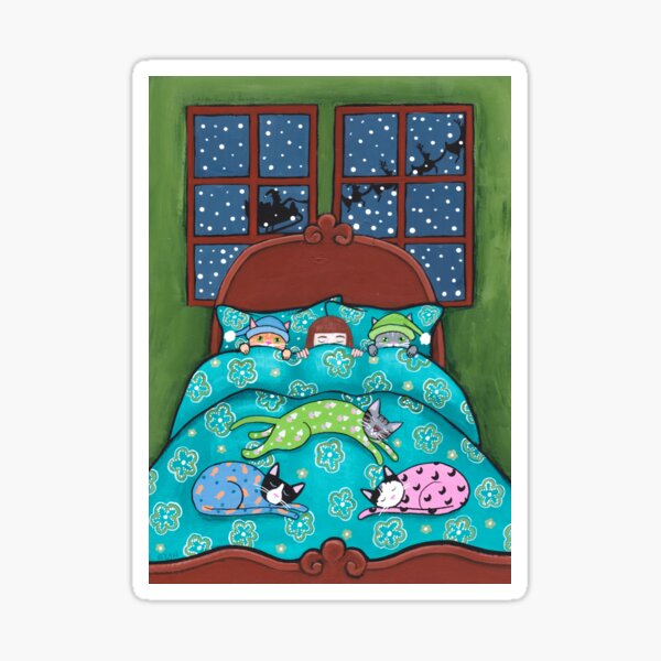 Bedtime With Cats Sticker