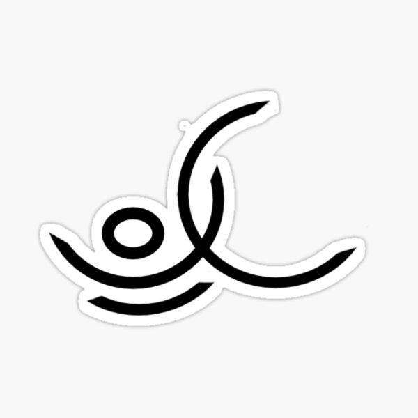 Yadalm Print (Black Symbol) Sticker