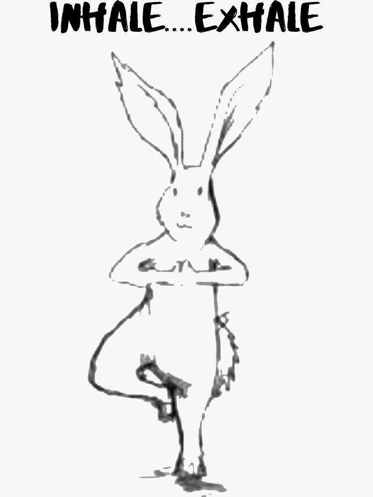 "Funny Rabbit Pet Inhale, Exhale, Yoga, Meditation, Focus, Zen" Sticker