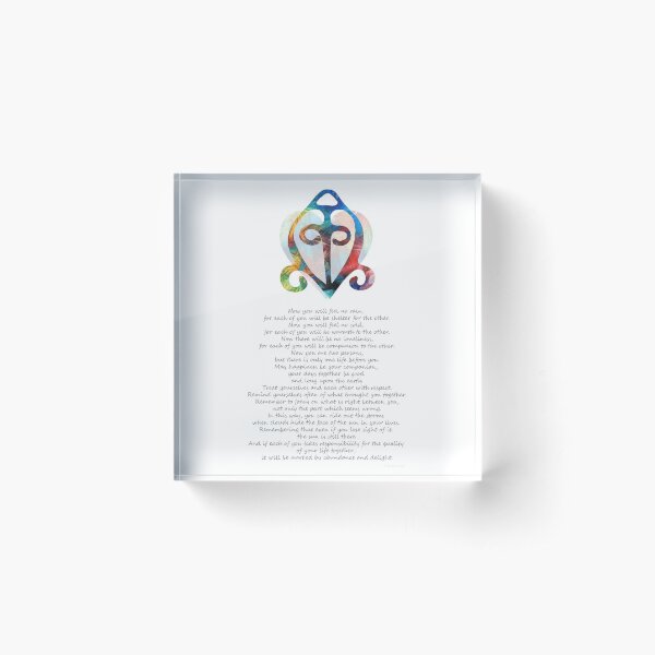 The Power Of Love Native American Wedding Blessing Art by Sharon Cummings Acrylic Block