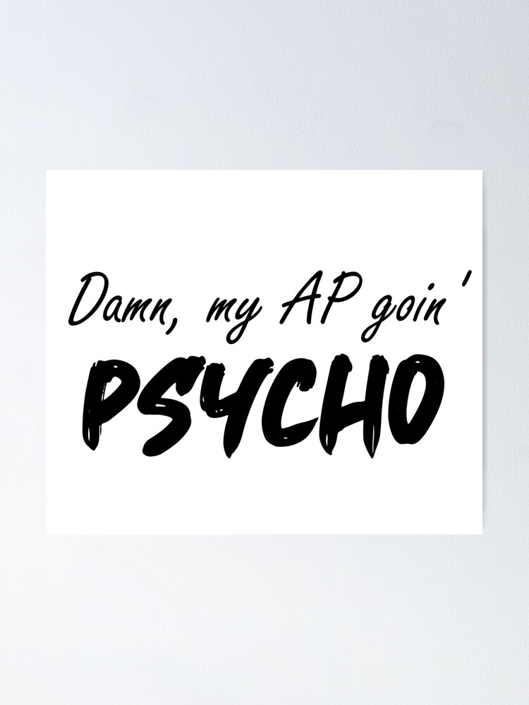 Post Malone Post Malone Lyrics Psycho Poster By Upmixdesigns Redbubble