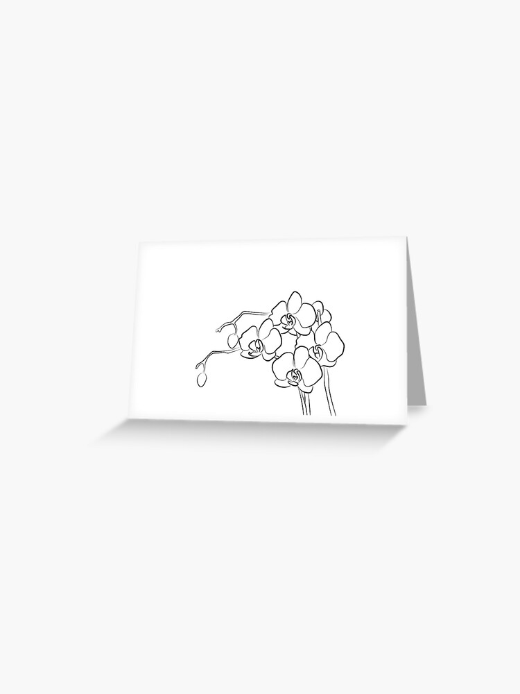 Minimal Orchid Line Art Drawing Greeting Card for Sale by Melody Watson