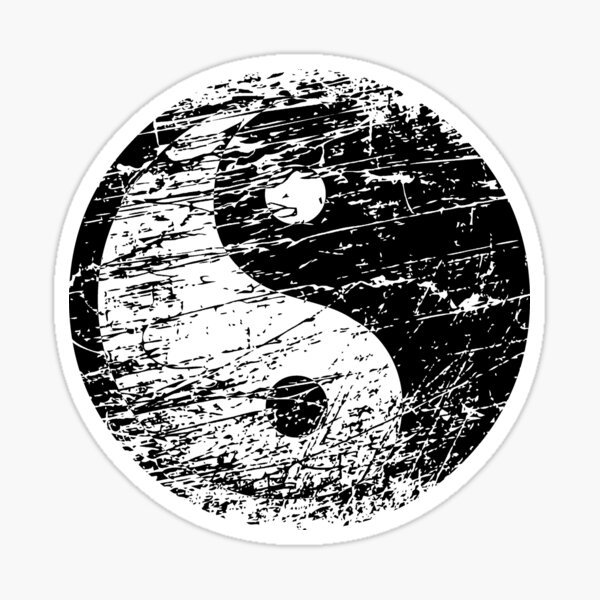 Vista previa del artículo con la obra «Yin Yang firma el yoga de filosofía de China de aspecto usado», diseñado y vendido por GeogDesigns.