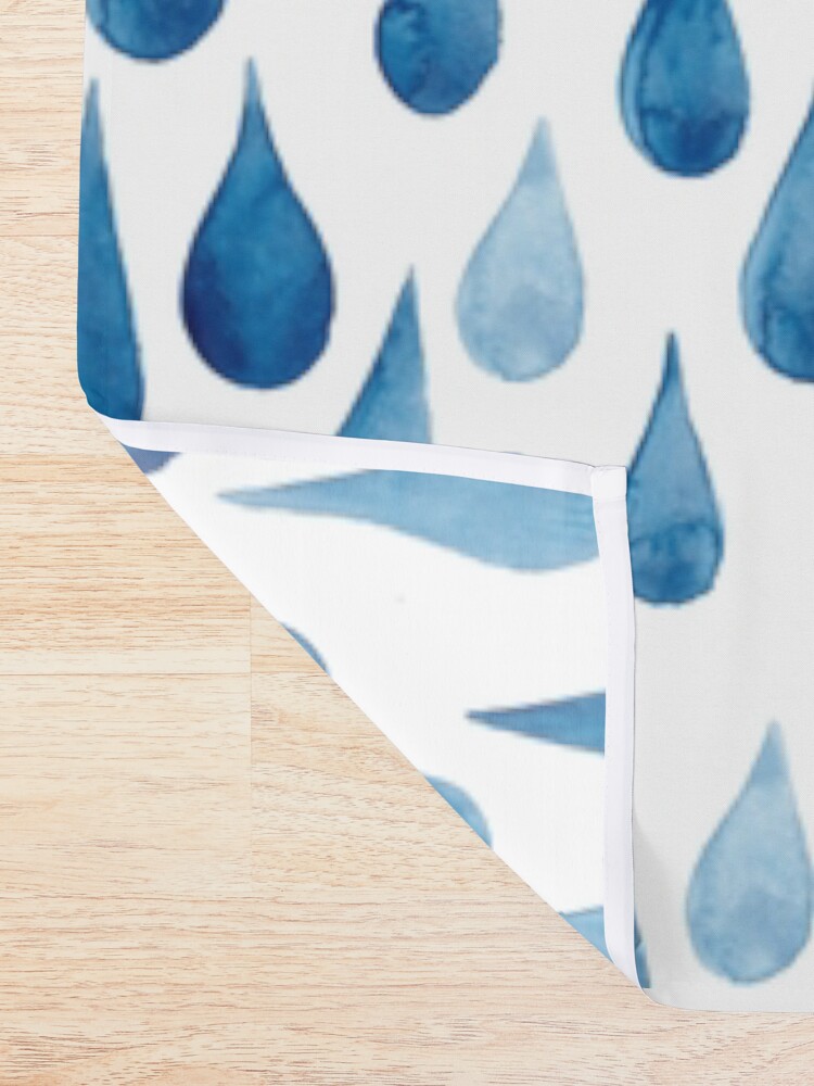 Alternate view of Watercolor rain drops Shower Curtain