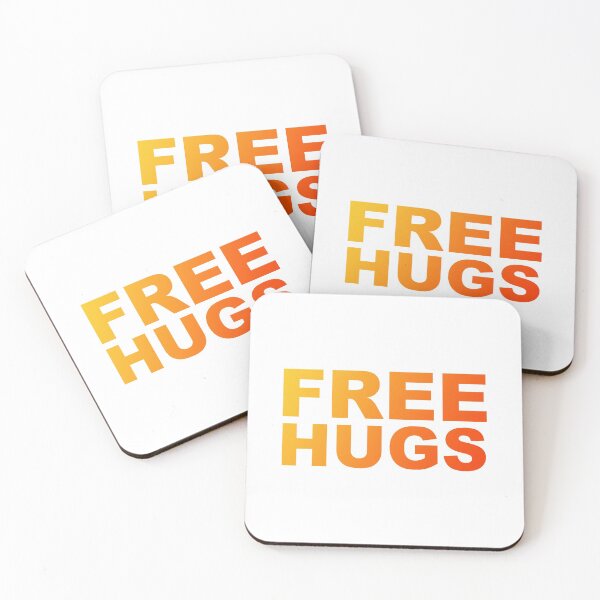 Item preview, Free Hugs Typography - Minimal - Graphic Design Bright Yellow and Orange Gradient Lettering  designed and sold by ColorMeHappy123.