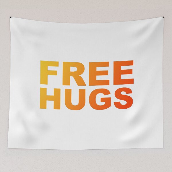 Item preview, Free Hugs Typography - Minimal - Graphic Design Bright Yellow and Orange Gradient Lettering  designed and sold by ColorMeHappy123.