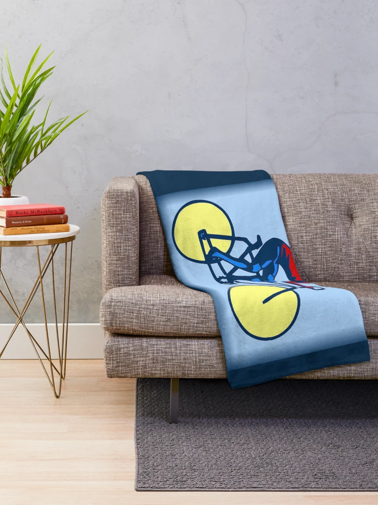 Thumbnail 2 of 6, Throw Blanket, BICYCLE : Racing Abstract Riding Print designed and sold by posterbobs.