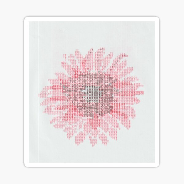 Typewriter Art Gerbera Flower Sticker