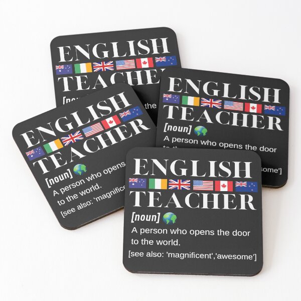 Item preview, English Teacher Flags, World and Definition White Writing designed and sold by Time4German.
