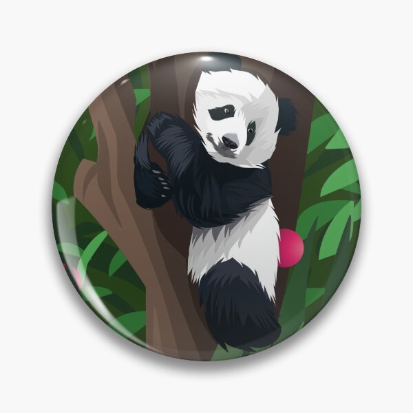 Item preview, cute panda climbing tree designed and sold by FadyaF.