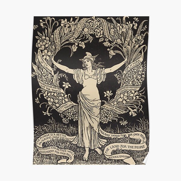 A Garland for May Day by Walter Crane, 1895 Poster