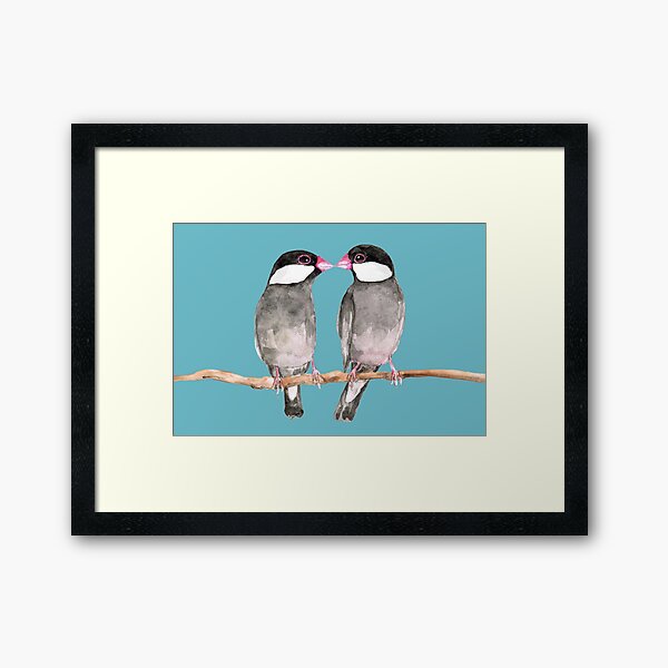Item preview, Two kissing Java sparrows designed and sold by Bwiselizzy.