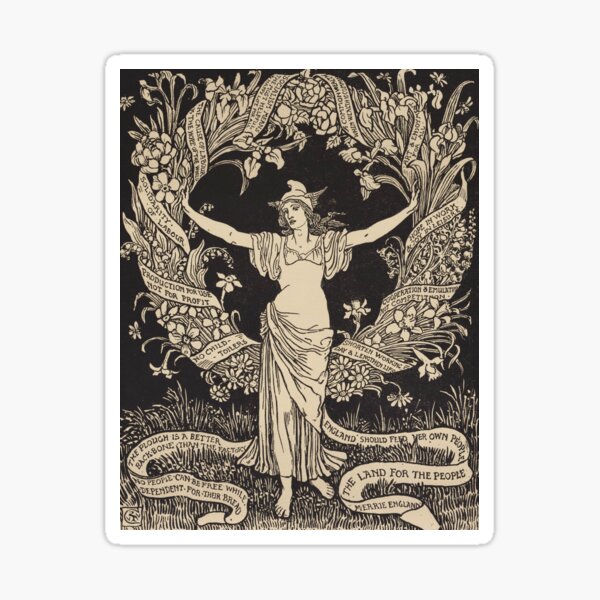 A Garland for May Day by Walter Crane, 1895 Sticker