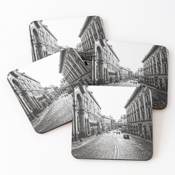 Item preview, Vintage Retro Style Rome City Streets Italy Black and White Photograph Print designed and sold by borednomad.