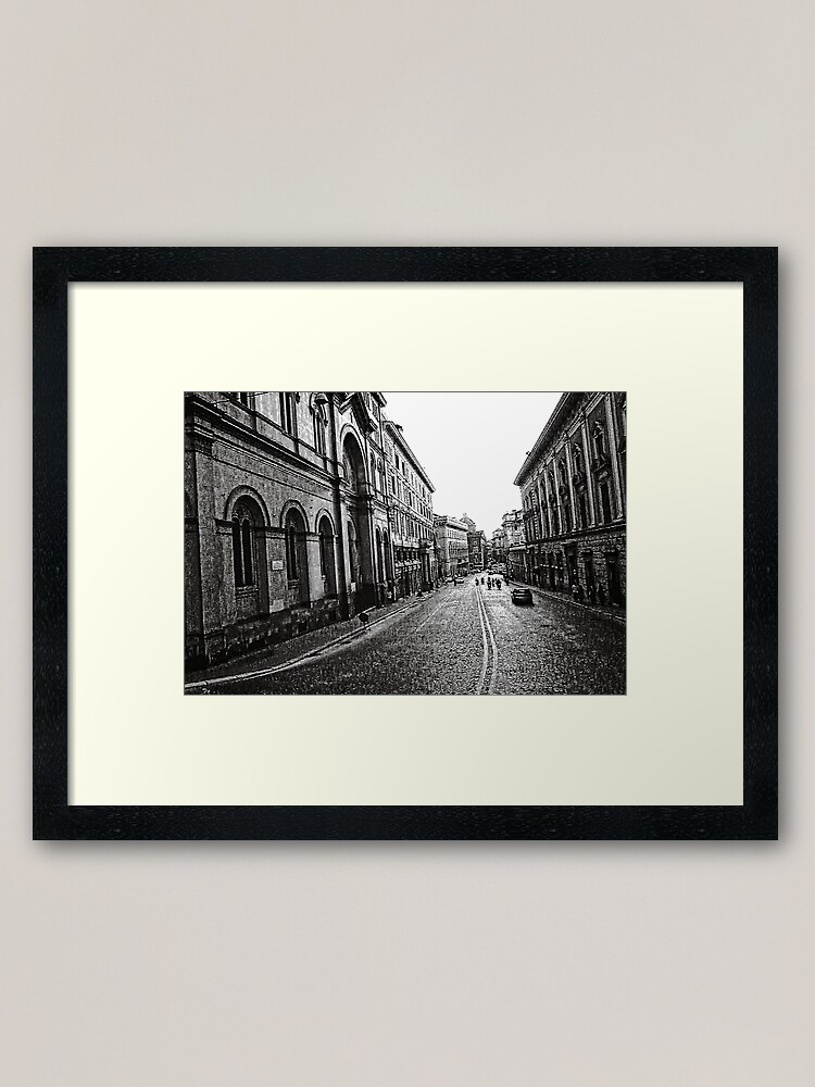 "Vintage Retro Style Rome City Streets Italy Black and White Photograph