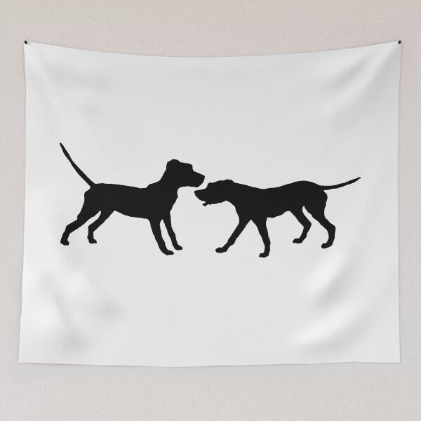 Item preview, Black Two Dogs Silhouette Shape Image designed and sold by Vintage-TM.