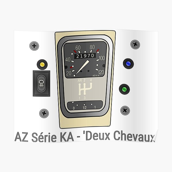 Citroen 2CV - AZ Série KA - 'Deux Chevaux' (AVEC TEXTE) Poster