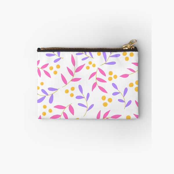 Item preview, Abstract Spring / Summer Florals with Lemons / Oranges Pink & Purple with - white background   designed and sold by Breece.