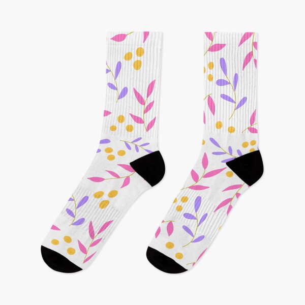 Item preview, Abstract Spring / Summer Florals with Lemons / Oranges Pink & Purple with - white background   designed and sold by Breece.