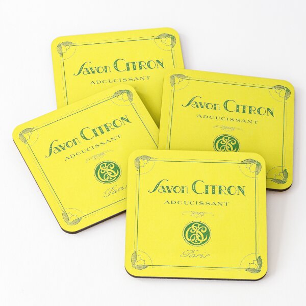 Aperçu de l'œuvre version jaune plus claire dans notre boutique. Savon Citron Adoucissant / Étiquette de savon français antique. L'illustration est tirée d'une véritable étiquette antique. créée et vendue par FuzzyHoney.