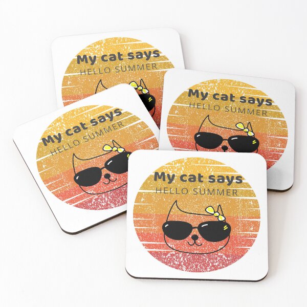 Item preview, My cat says Hello summer designed and sold by Dieowl.