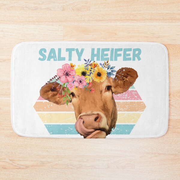 Item preview, Vintage Farm Humour Don't Be A Salty Heifer Gift Idea graphic designed and sold by Lisbob.