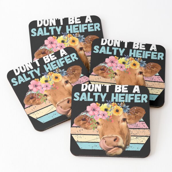 Item preview, Vintage Farm Humour Don't Be A Salty Heifer Gift Idea graphic designed and sold by Lisbob.