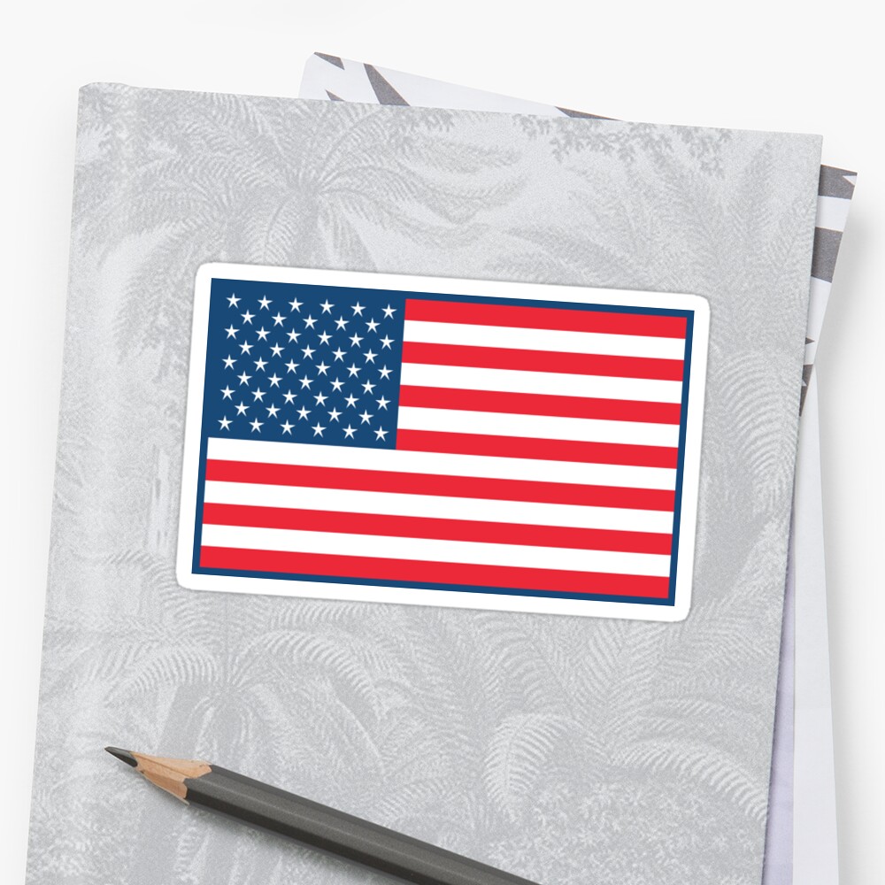 American Flag Sticker By Athmanhichem40 Redbubble