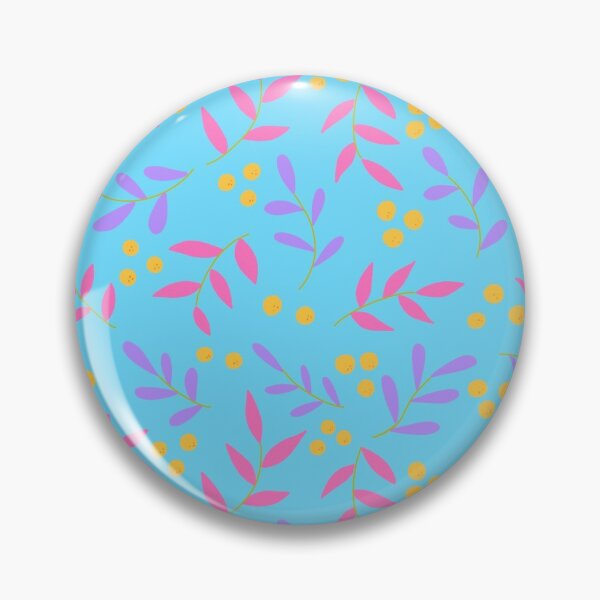 Item preview, Abstract Spring / Summer Florals with Lemons / Oranges Pink & Purple with - Blue background   designed and sold by Breece.
