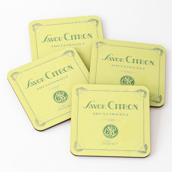 Aperçu de l'œuvre version jaune plus claire. Il existe une version jaune plus lumineuse dans notre boutique. Savon Citron Adoucissant / Étiquette de savon français antique. L'illustration est tirée d'une véritable étiquette antique. créée et vendue par FuzzyHoney.