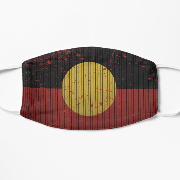 Distressed Aboriginal Flag Flat Mask