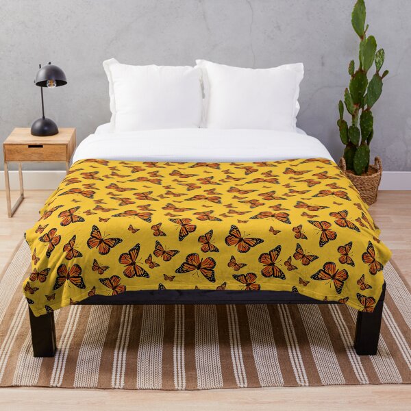 Item preview, Monarch Butterflies on Yellow Background Pattern designed and sold by RootSquare.