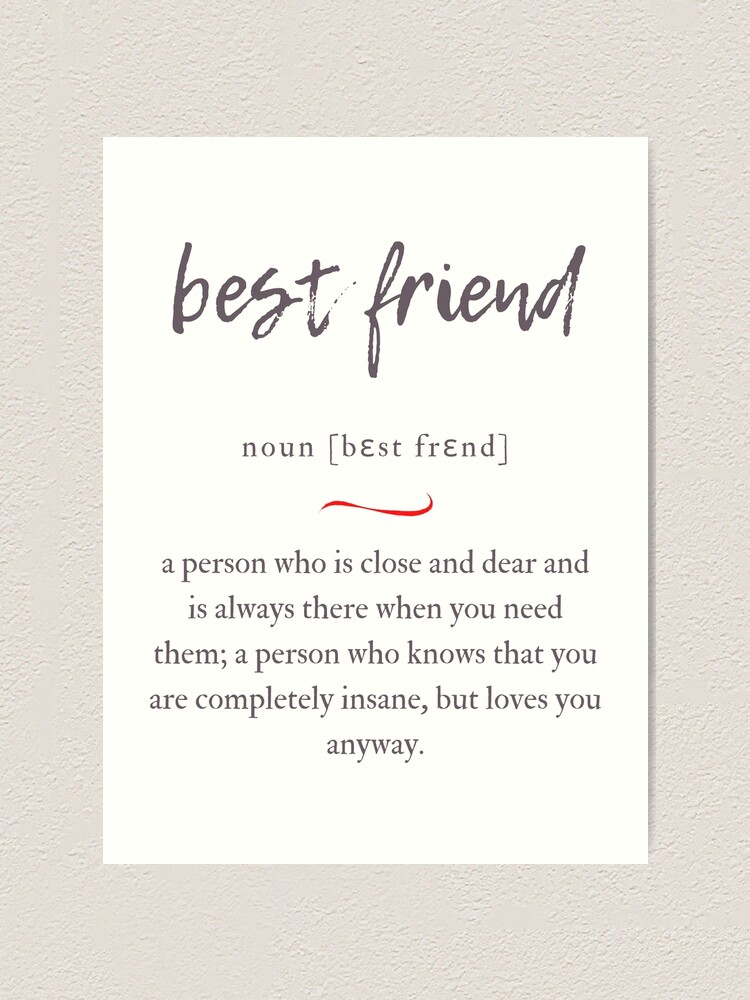 BESTIE DEFINITION MEANING Printable Wall Art Best Friend Gift