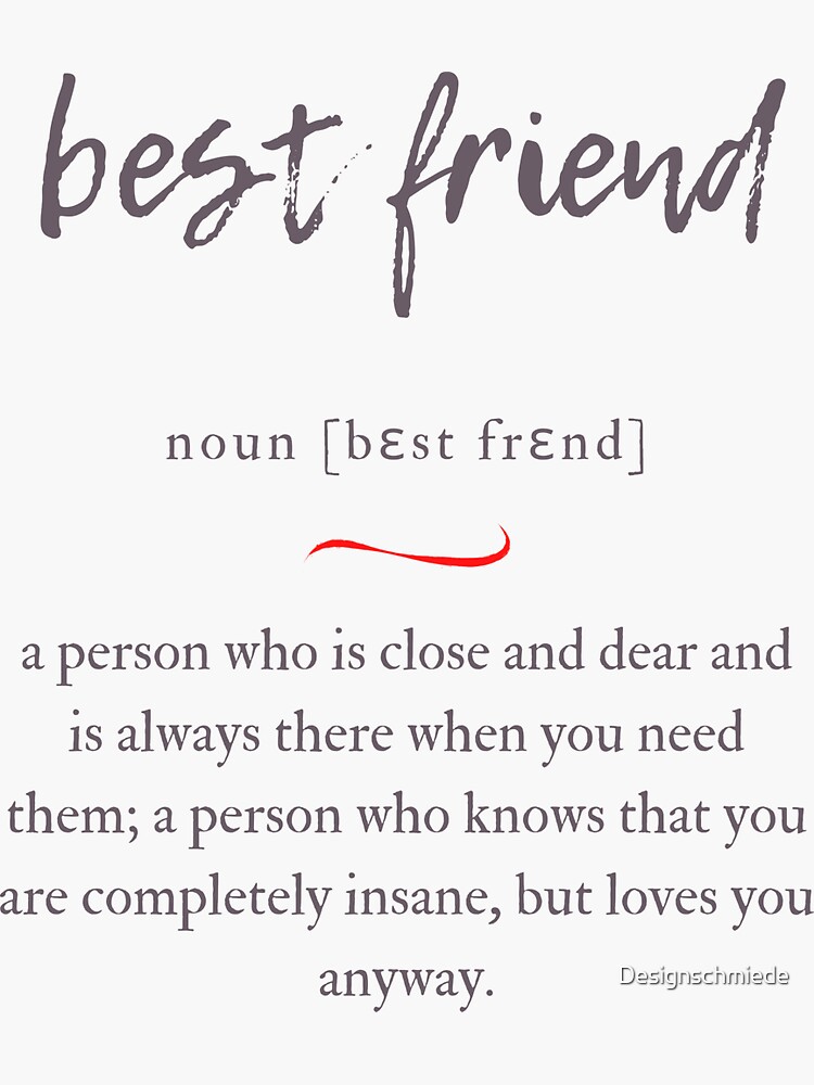 "Best Friend Definition Dictionary Collection" Sticker for Sale by