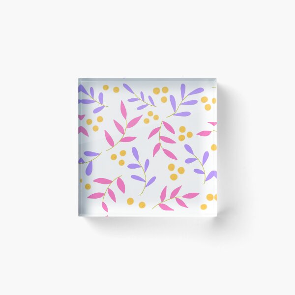 Item preview, Abstract Spring / Summer Florals with Lemons / Oranges Pink & Purple with - white background   designed and sold by Breece.