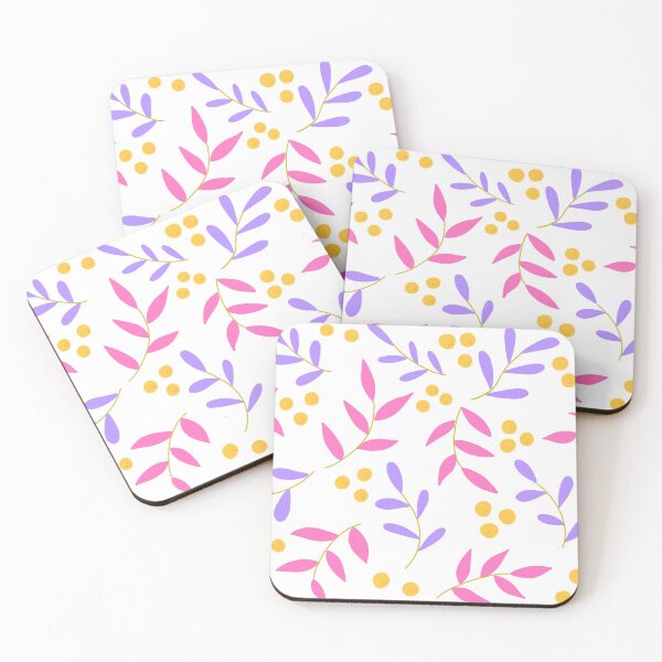 Item preview, Abstract Spring / Summer Florals with Lemons / Oranges Pink & Purple with - white background   designed and sold by Breece.