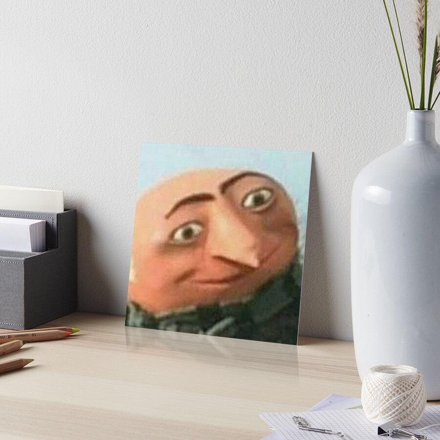 Gru Meme Face Art Board Print for Sale by itsjustpeachy